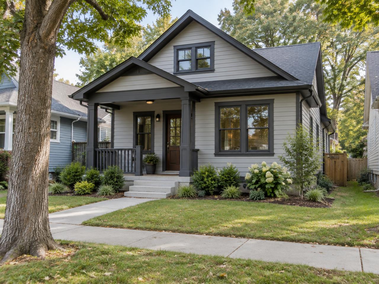 PHOTO: completed 3BR/2BA infill home, front elevation